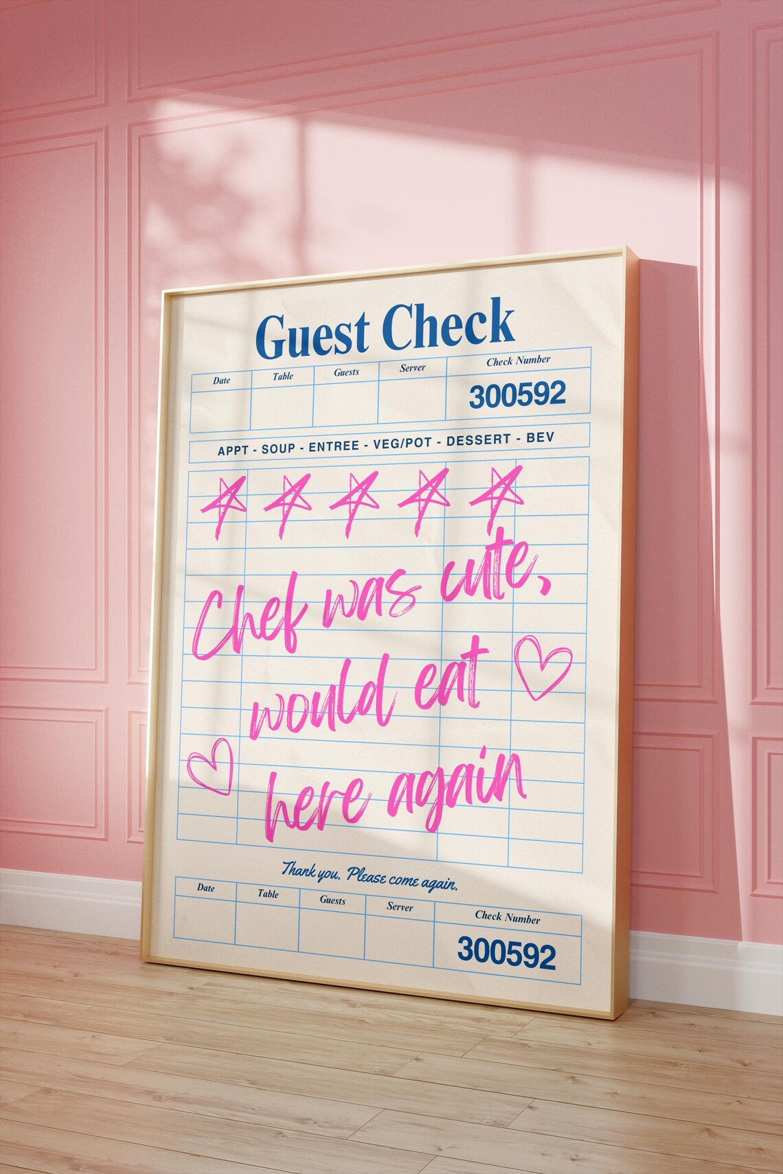 Guest Check Print, Retro Kitchen Typography Art Print - Image 4