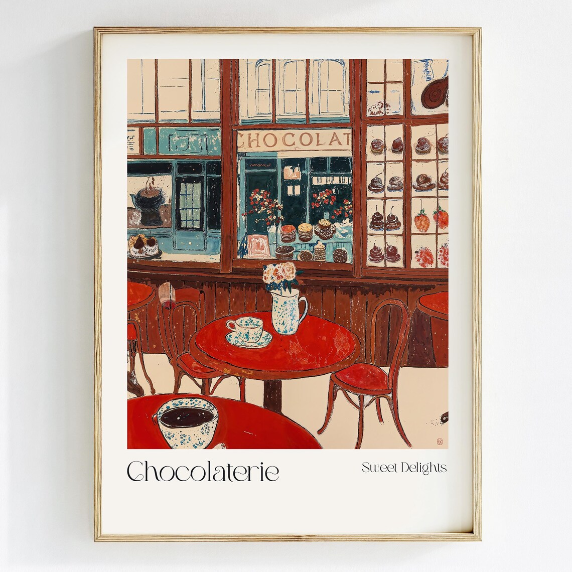 French Chocolaterie Chocolate Shop Cozy Cafe Interior Art Print