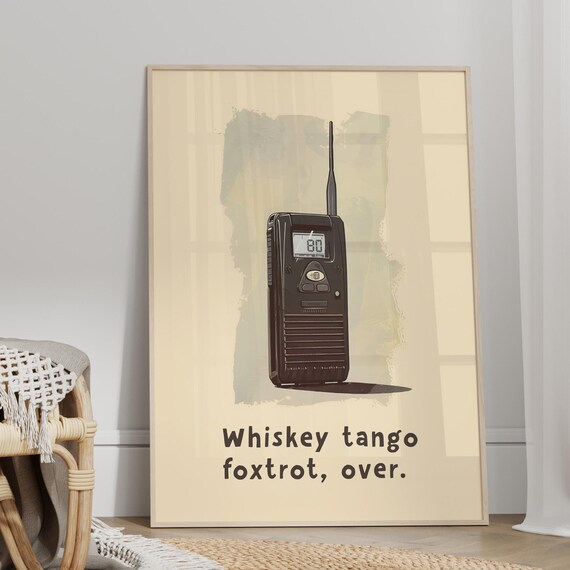 Whiskey Tango Foxtrot Over Vintage Walkie Talkie Military Humor Poster