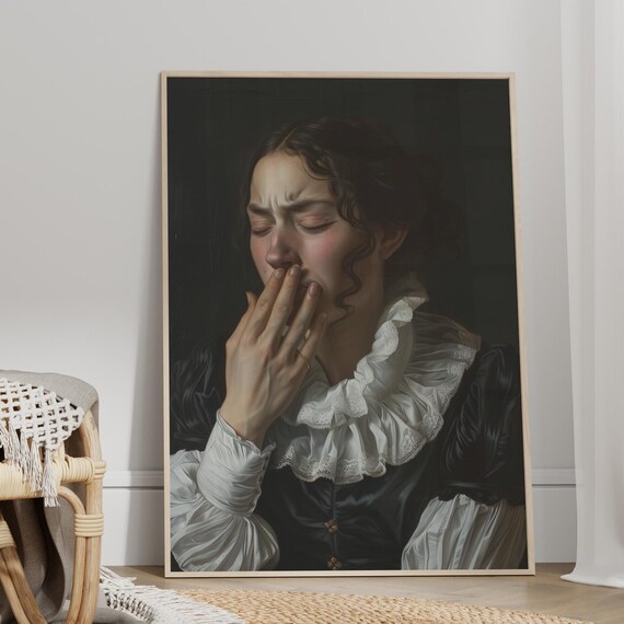 Classical Woman Smelling Funny Bathroom Humor Oil Painting Poster