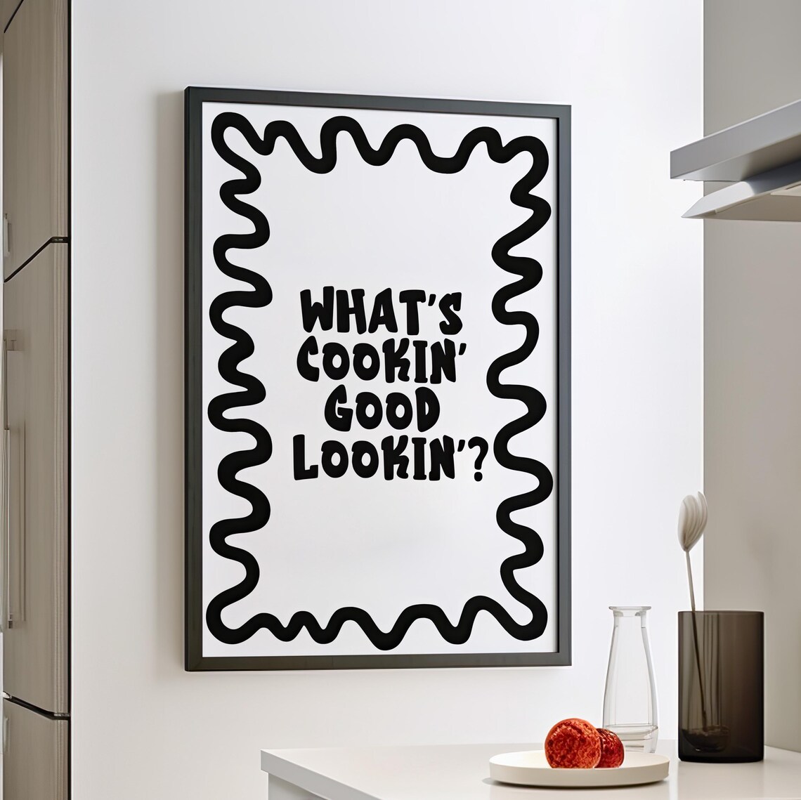 What's Cookin' Good Lookin' Kitchen Typography Quote Wall Art - Image 4
