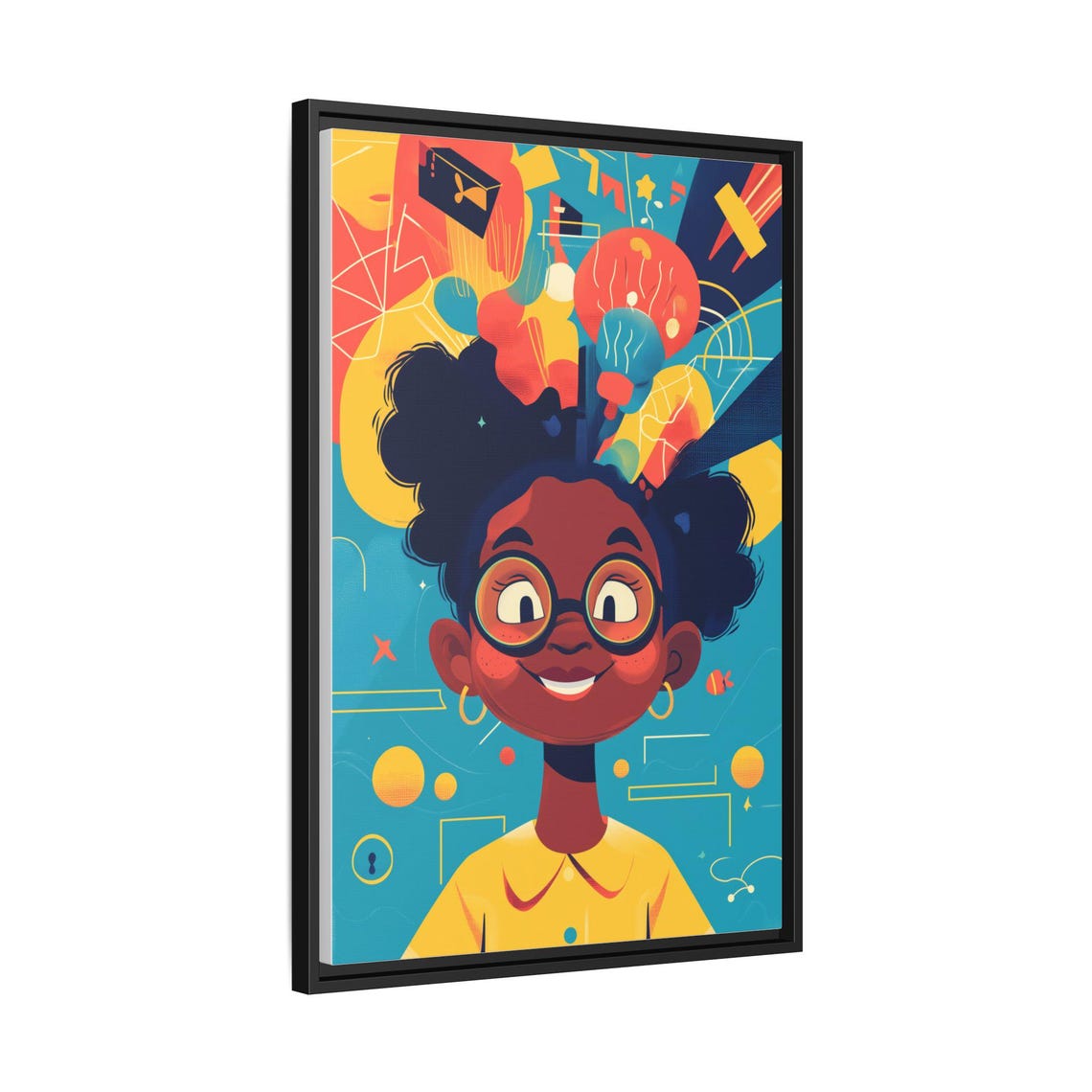 Bright Creative Mind Girl with Glasses Imagination Pop Art Poster - Image 3
