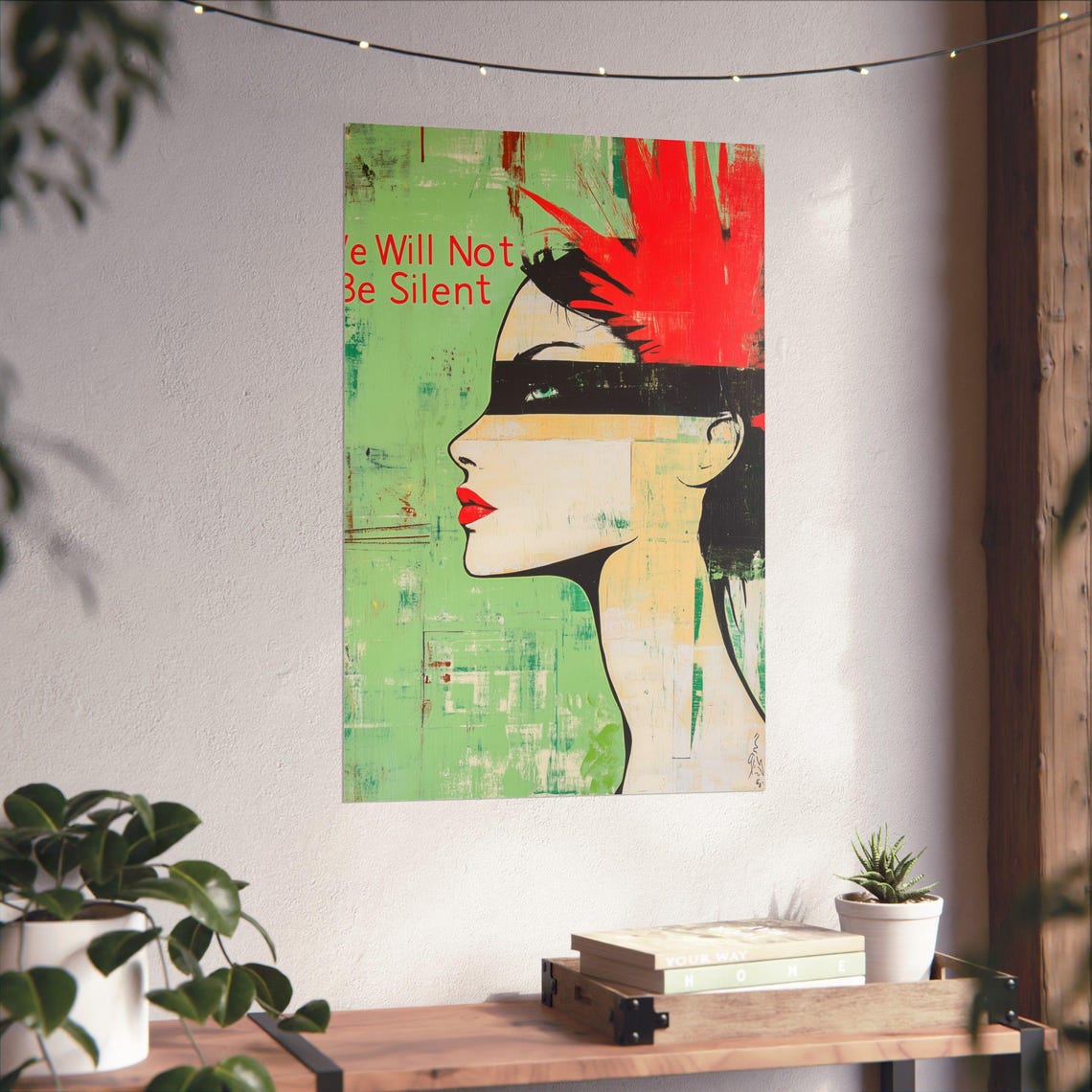 We Will Not Be Silent Pop Art Woman Censored Eyes Protest Poster Art - Image 4