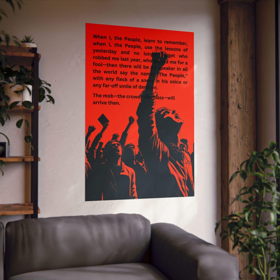 The People Carl Sandburg Poem Red Raised Fists Protest Art Poster - Image 2