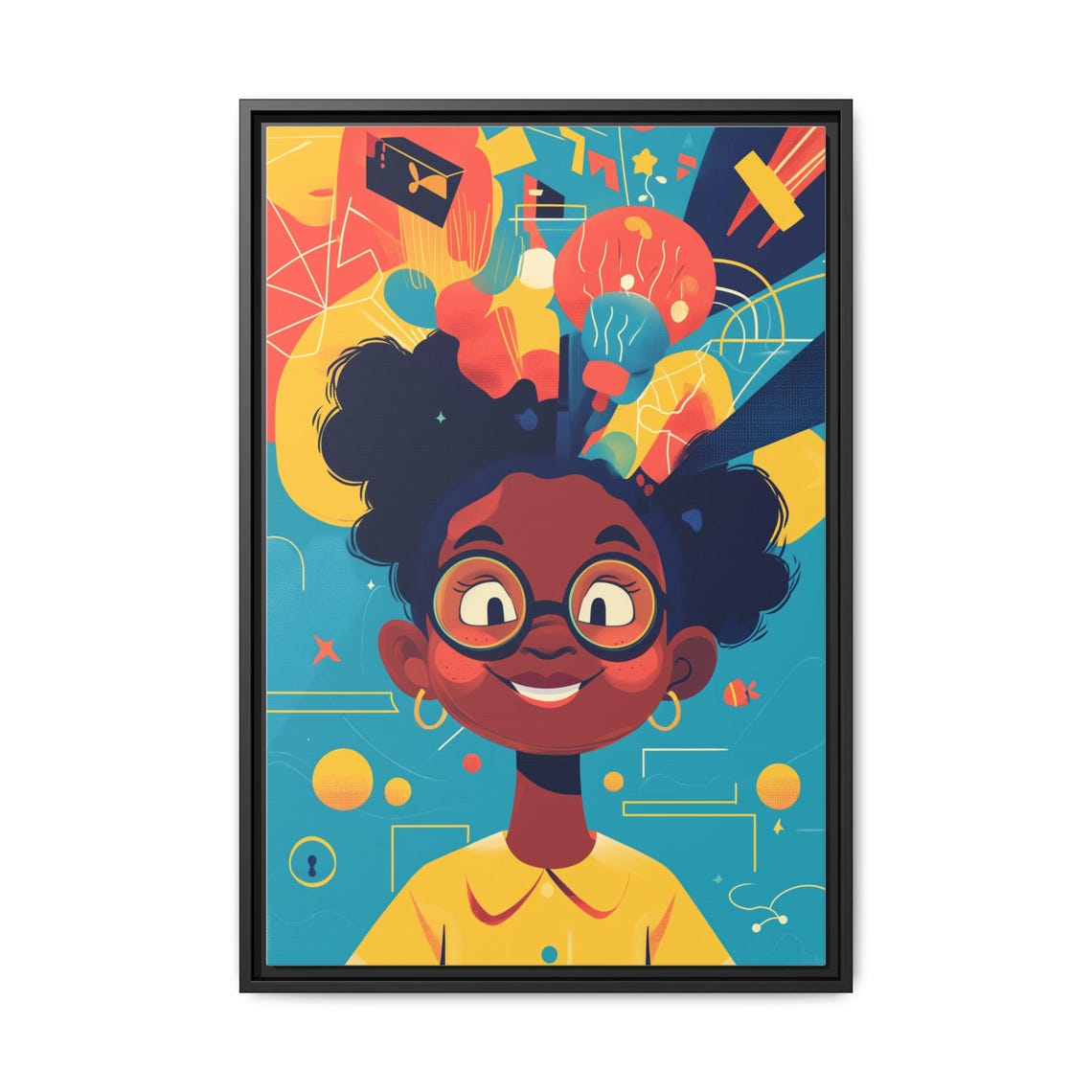Bright Creative Mind Girl with Glasses Imagination Pop Art Poster - Image 4