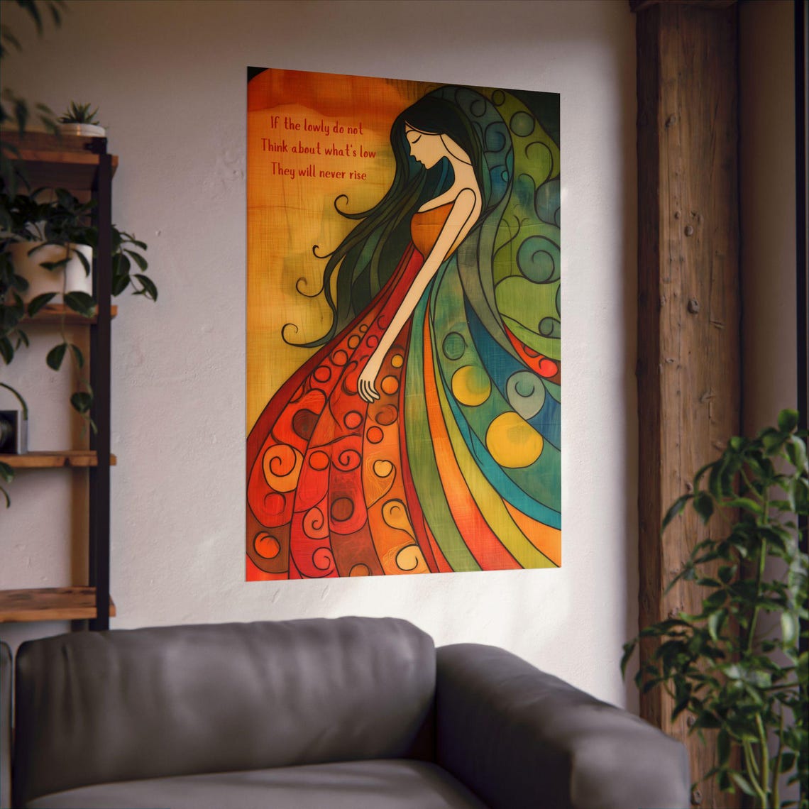 If The Lowly Do Not Think Quote Art Nouveau Woman Brecht Style Poster - Image 2