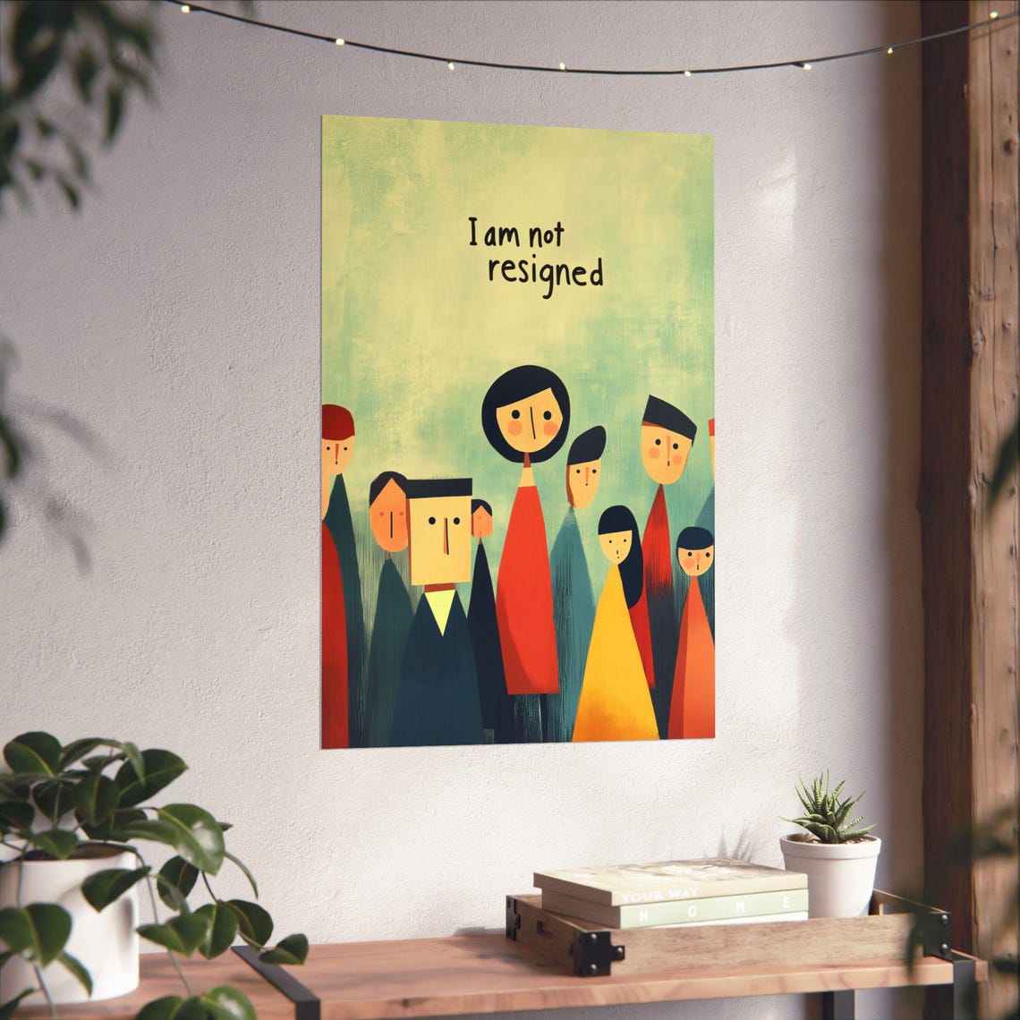 I Am Not Resigned Quote Whimsical People Illustration Poster - Image 4