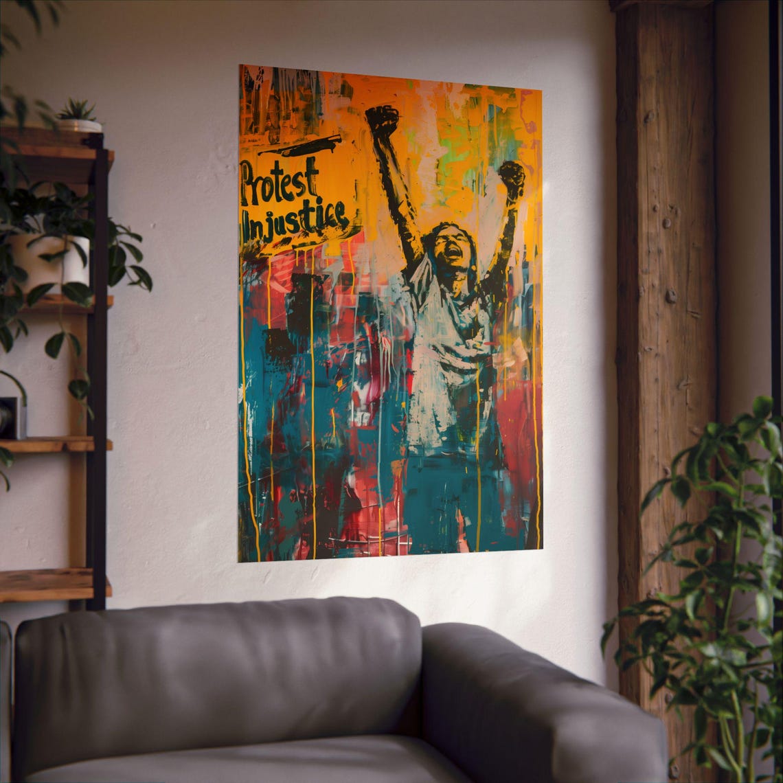 Protest Injustice Raised Fists Colorful Vibrant Street Art Poster - Image 2