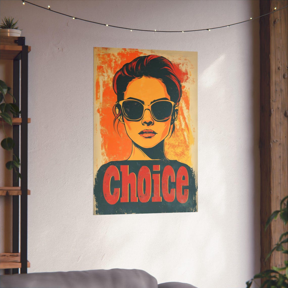 Choice Retro Pop Art Woman Sunglasses Bold Feminist Protest Poster - Image 3