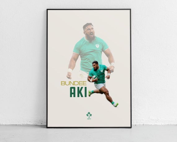 Bundee Aki Poster The Wolfhounds Rugby Print Ireland Rugby Poster Bundee Aki Print Ireland Rugby Print Rugby