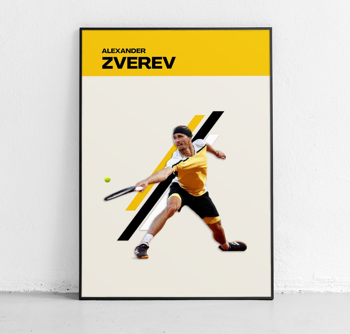 Clean Minimalistic Poster Of Alexander Zverev Tennis Poster Sascha Zverev Alexander Zverev Poster Zverev