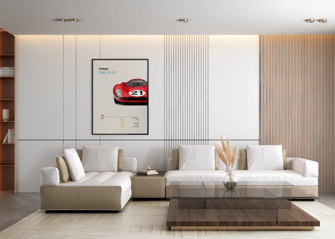 Ferrari 330 P4 1967 Classic Red Italian Endurance Racing Poster - Image 2