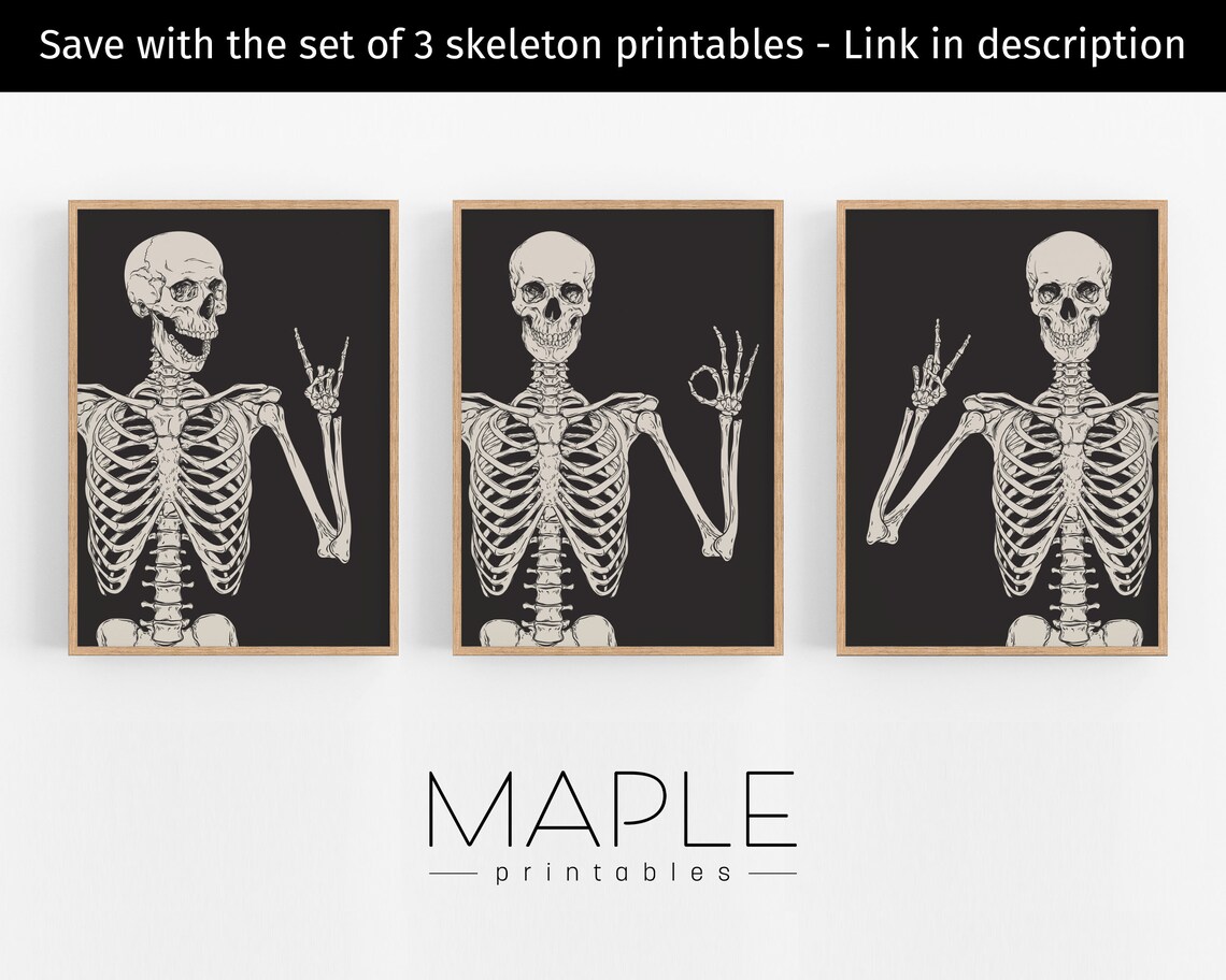 Skeleton Halloween Humour Poster, Spooky Decor - Image 2