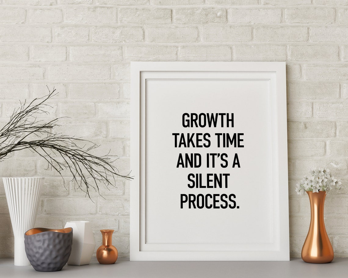Growth Takes Time Silent Process Bold Minimal Motivational Poster - Image 2