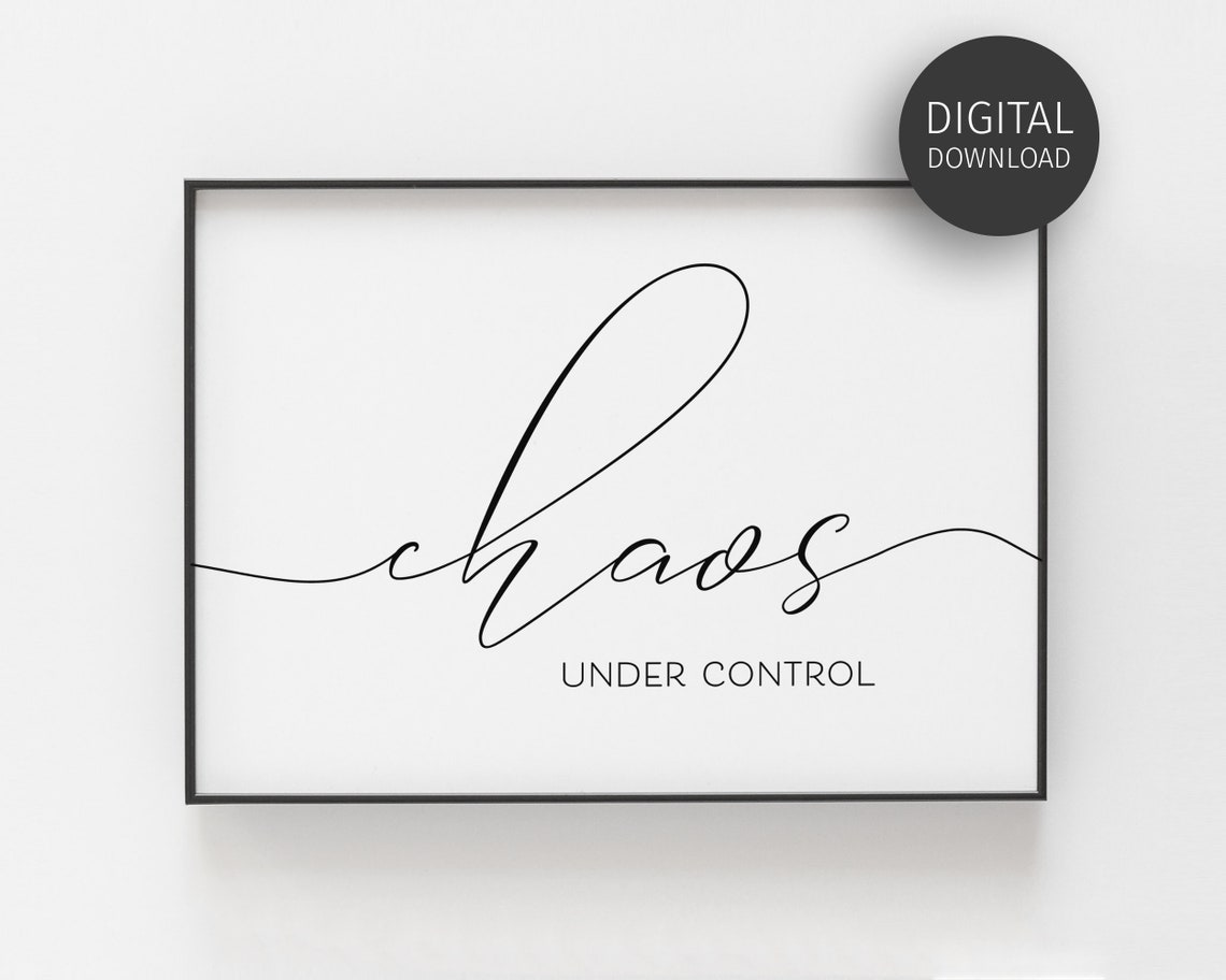 Chaos Under Control Script Typography Humorous Mom Life Poster