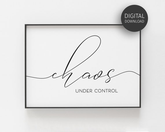 Large Family Love Triplet Mom Gift Big Family Quote Chaos Under Control Funny Living Room Decor Wall Art Prints