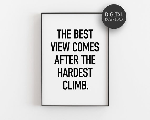 The Best View Hardest Climb Growth Mindset Motivational Poster