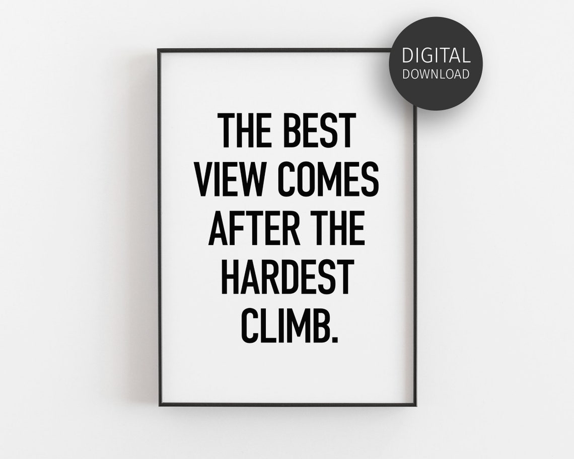 The Best View Hardest Climb Growth Mindset Motivational Poster