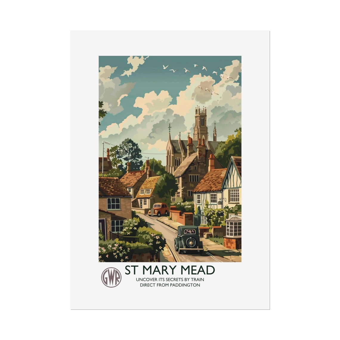 Agatha Christie's St Mary Mead Vintage Travel Poster - Image 3