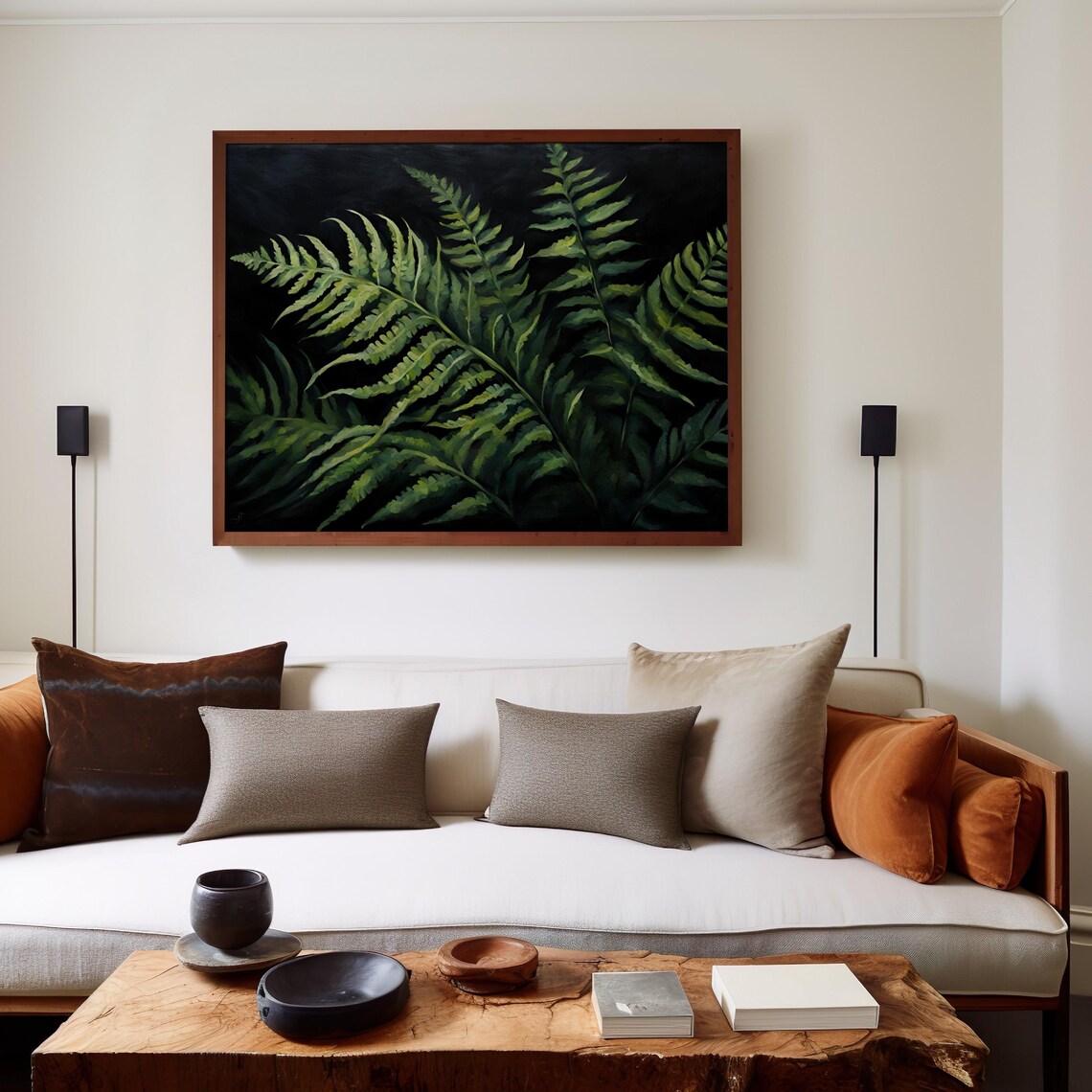 Moody Fern Botanical Art Print, Cottagecore Decor