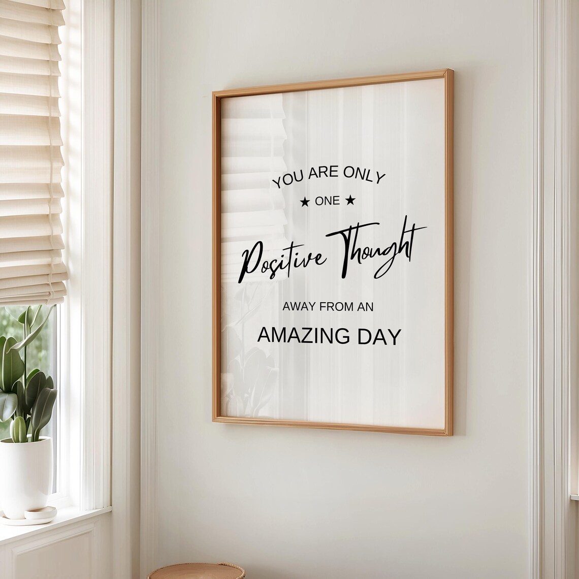 Motivational Art Motivational Poster One Positive Thoughts Saying Artwork Inspirational Wall Art Typography Art - Image 4