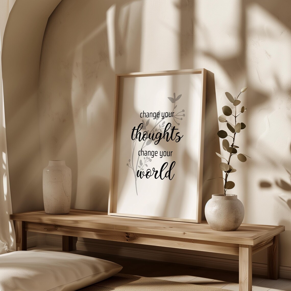 Change Your Thoughts Change Your World Minimalist Script Poster - Image 3