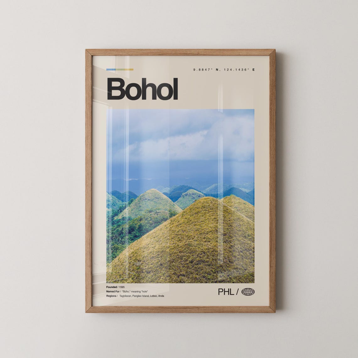 Bohol Philippines Chocolate Hills Landscape Travel Photo Poster