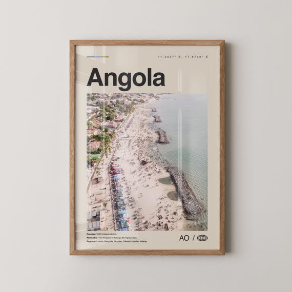 Angola Print Wall Art Poster Photo Decor Country Luanda Africa