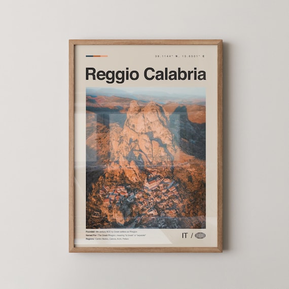 Reggio Calabria Print Art Poster Photo Wall Dcor Map