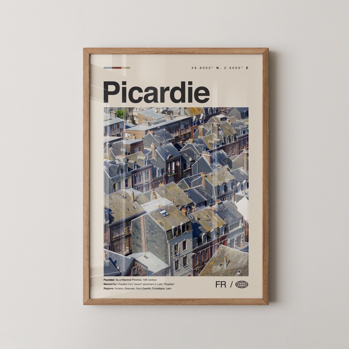 Picardie Print Wall Art Poster Photo Dcor Map