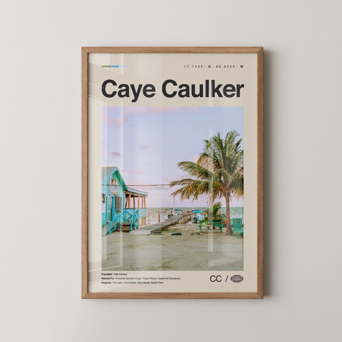 Caye Caulker Travel Poster, Belize Wall Decor
