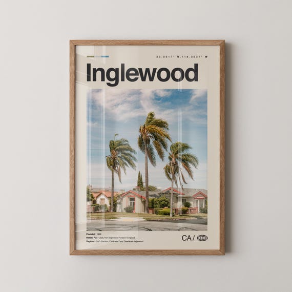 Inglewood Print Wall Art Poster Photo Sofi Stadium Hollywood Park The Forum Darby