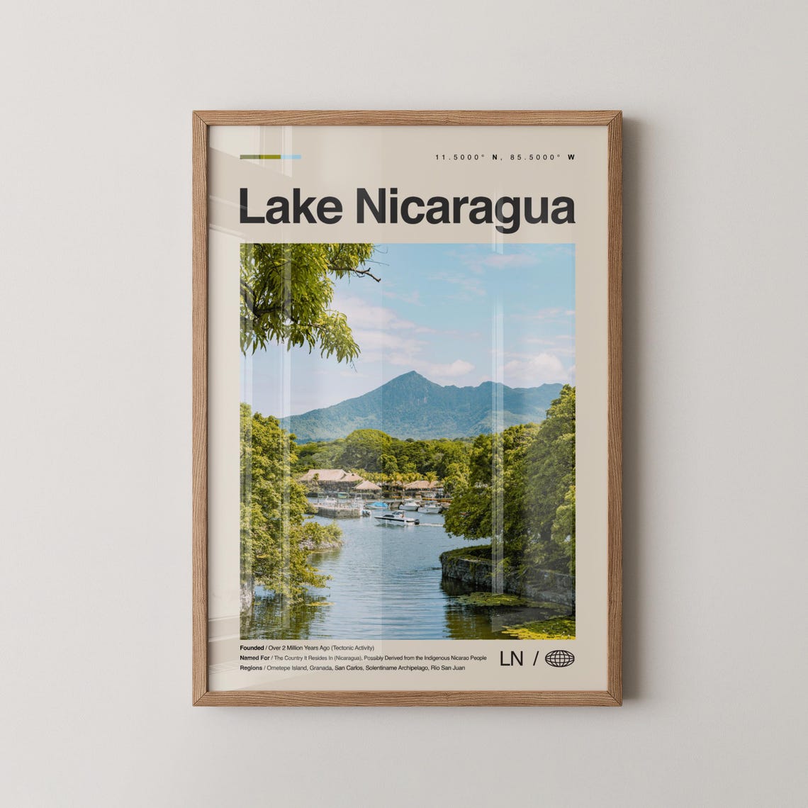 Lake Nicaragua Print Wall Art Poster Photo Dcor