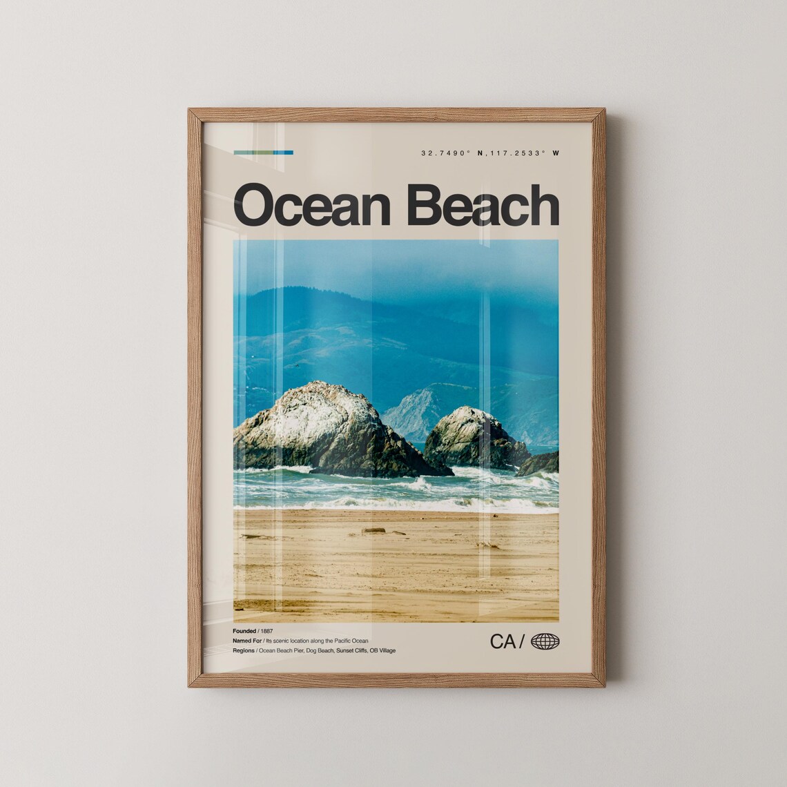 Ocean Beach Pier Sunset Cliffs Newport Avenue Print
