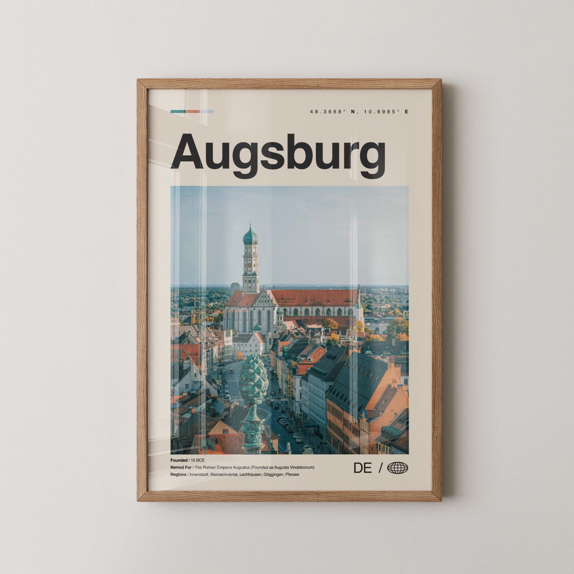 Augsburg Print Wall Art Poster Photo Dcor Map Germany