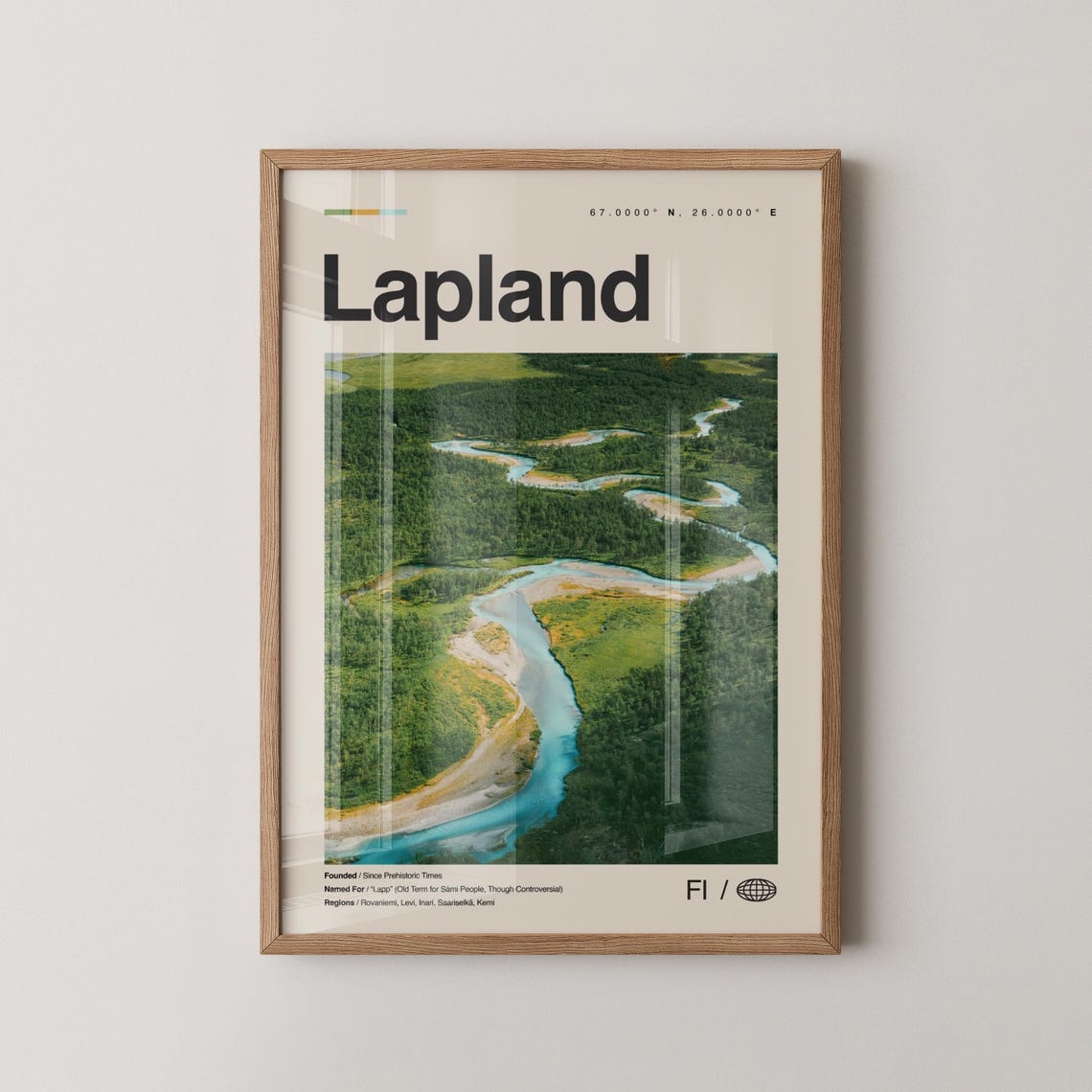 Lapland Print Wall Art Poster Photo Dcor Map Norway Sweden Finland