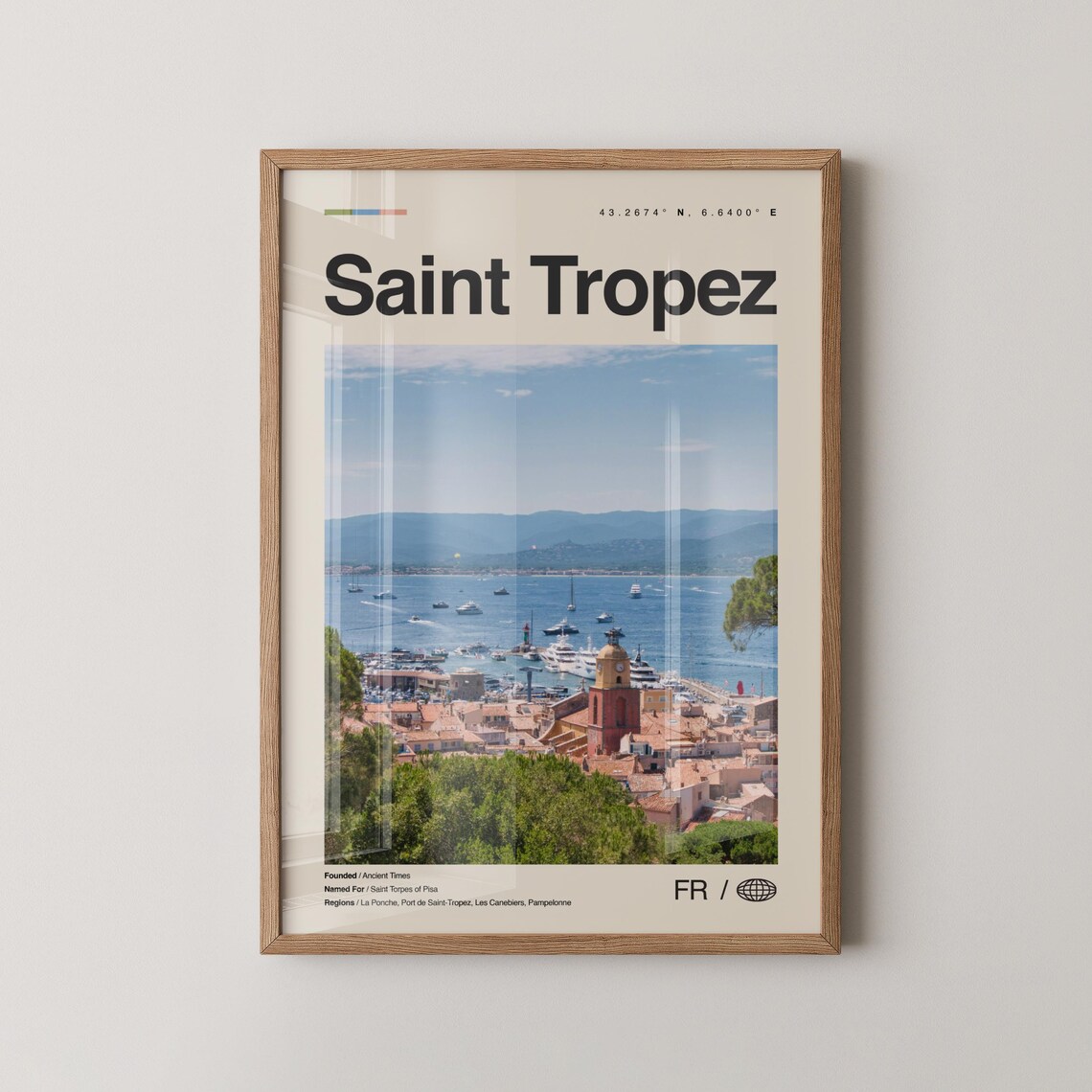 Saint Tropez France Harbor Yachts Marina Travel Photo Poster