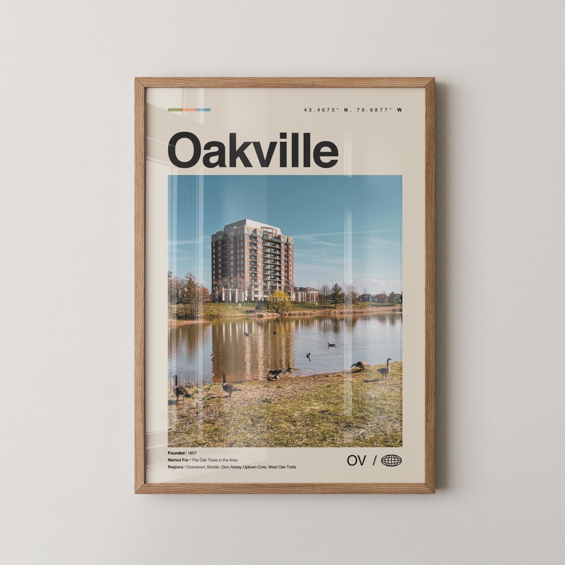 Oakville Ontario Lakeside Park Geese Minimalist Travel Poster