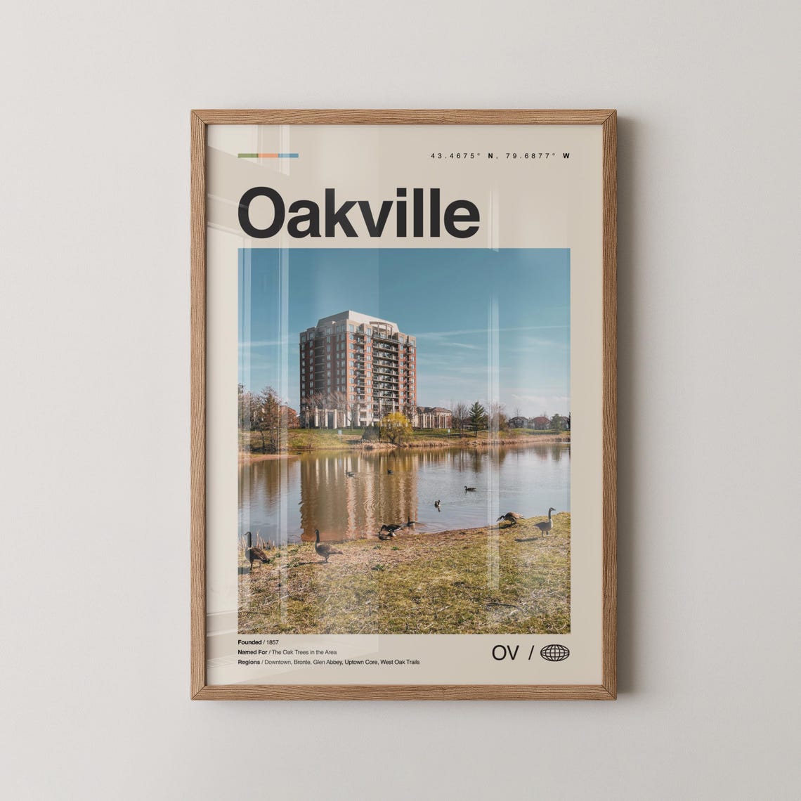 Oakville Print Wall Art Poster Photo Dcor Map Ontario Canada