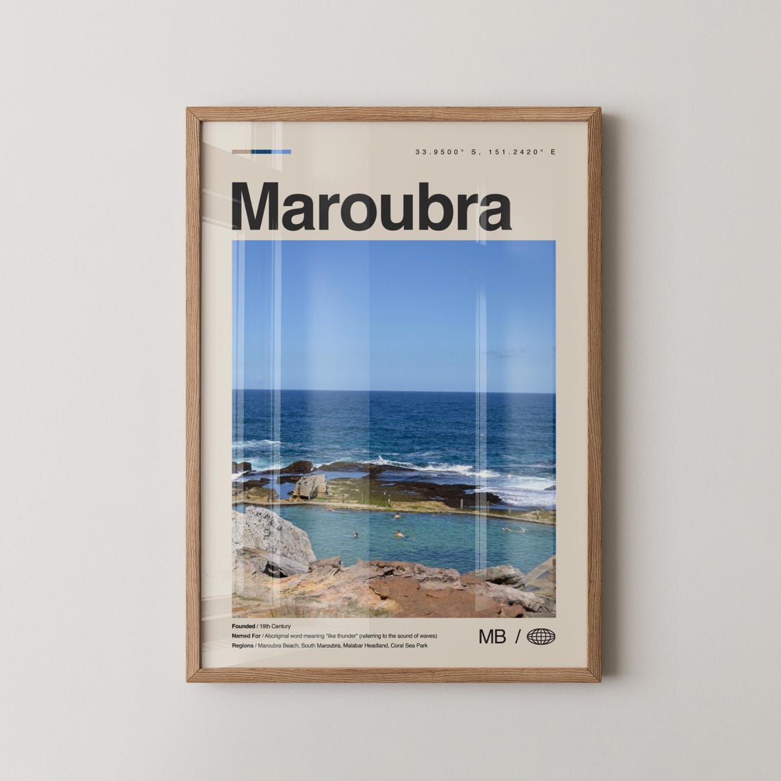 Maroubra Beach Rock Pool Photo Travel Poster Sydney Australia