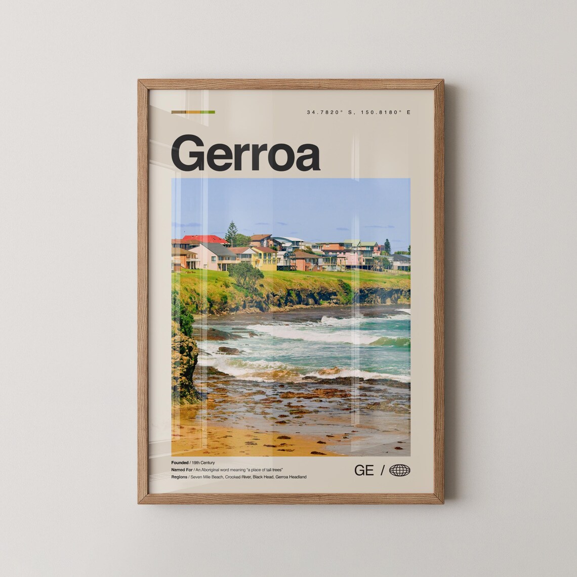 Gerroa New South Wales Coastal Town Beach Photo Travel Poster