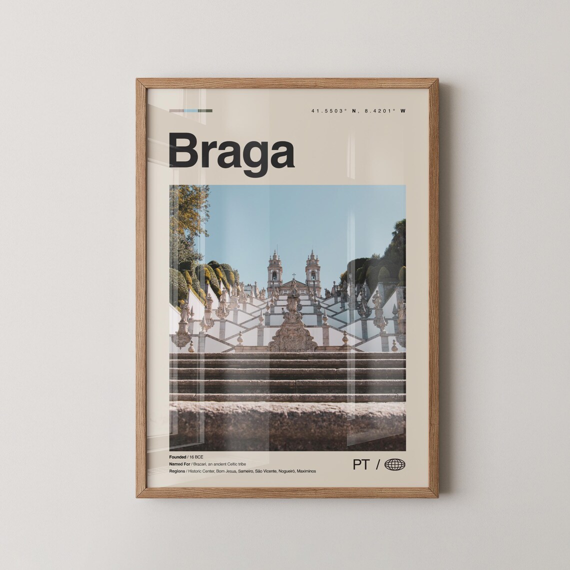 Braga Portugal Bom Jesus Staircase Sanctuary Photo Travel Poster