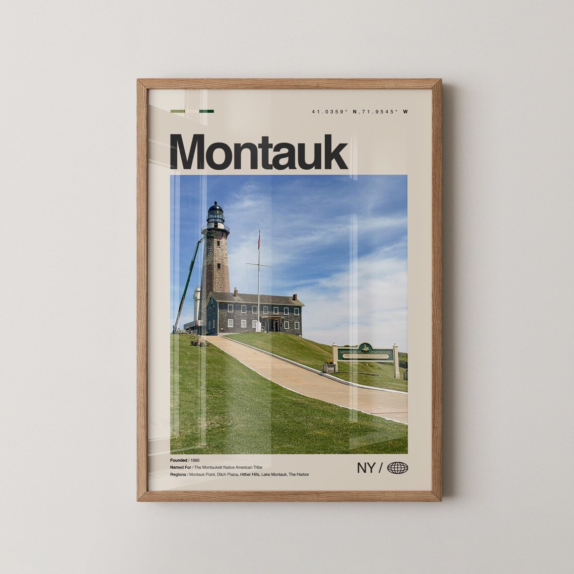 Montauk Point Lighthouse Long Island New York Travel Photo Poster