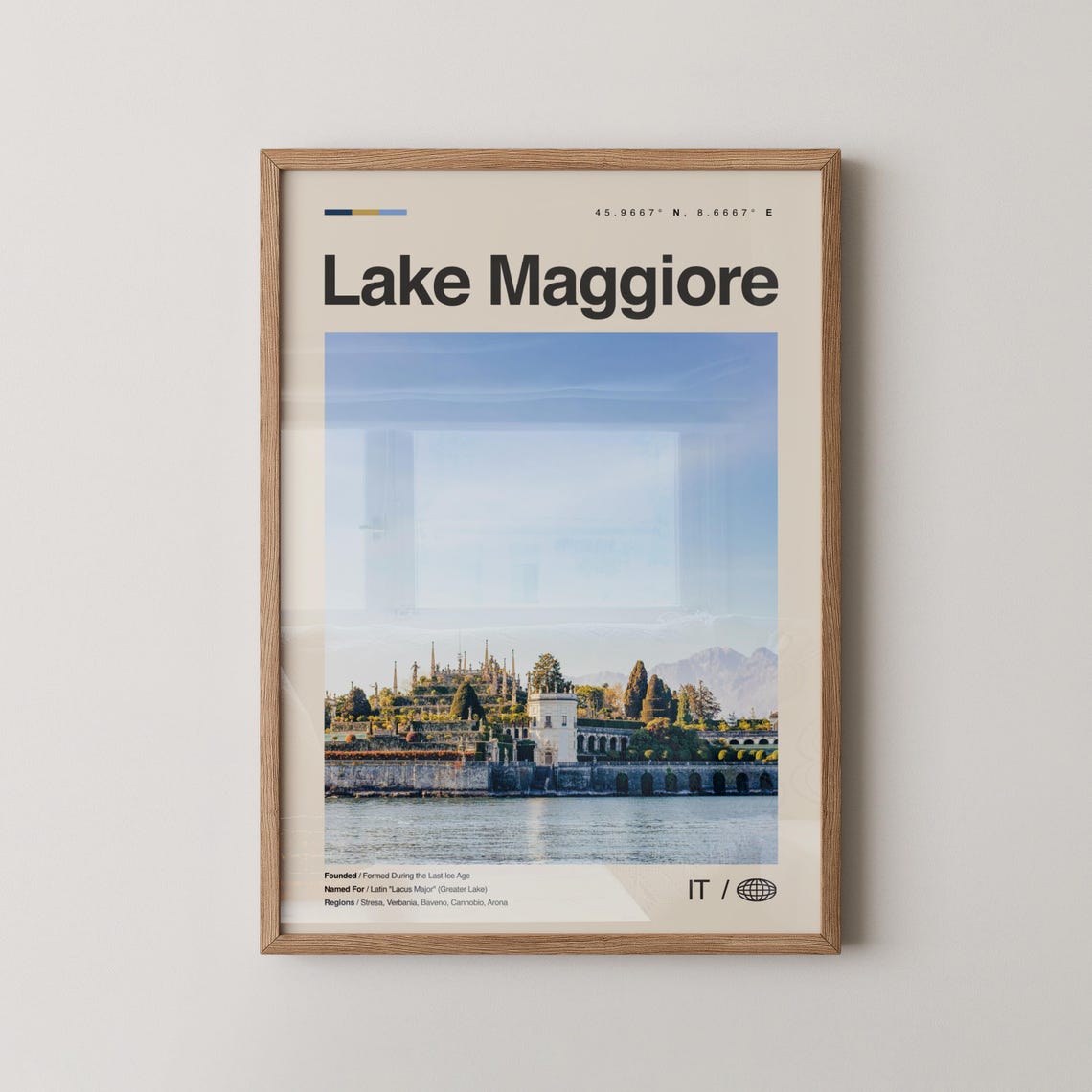 Lake Maggiore Italy Lakeside Villa Photo Poster Elegant Travel