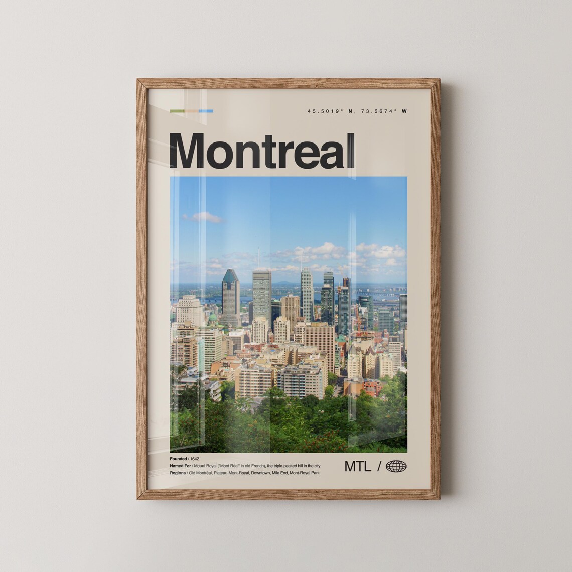 Montreal Downtown Skyline From Mount Royal Photography Poster