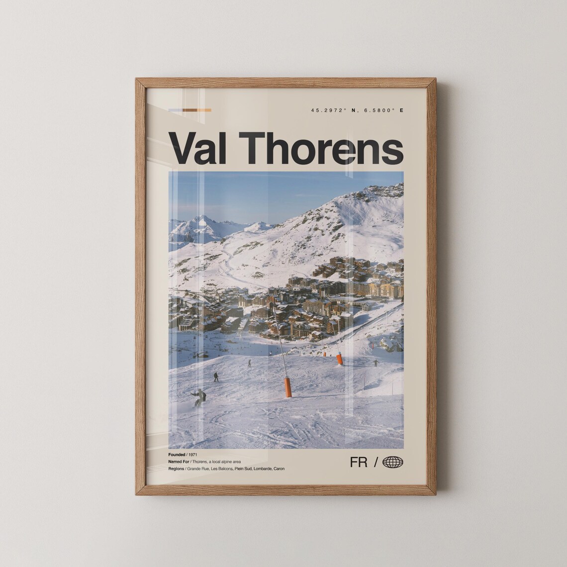 Modern Val Thorens Alpine Ski Resort Photo Travel Poster France Style