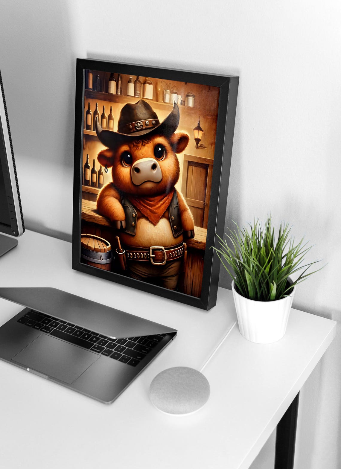 Bull Cowboy Wall Art Prints Animal Life Poster Print Print - Image 4