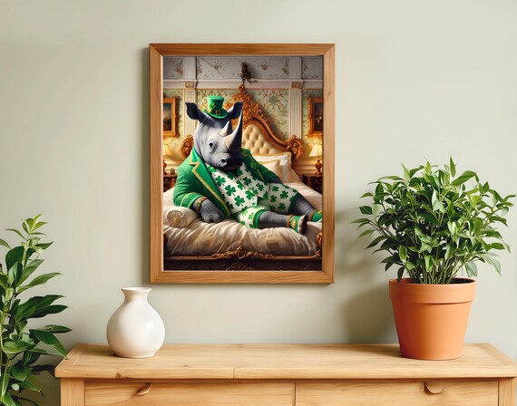 Rhino Patrick Animal Life Poster Print