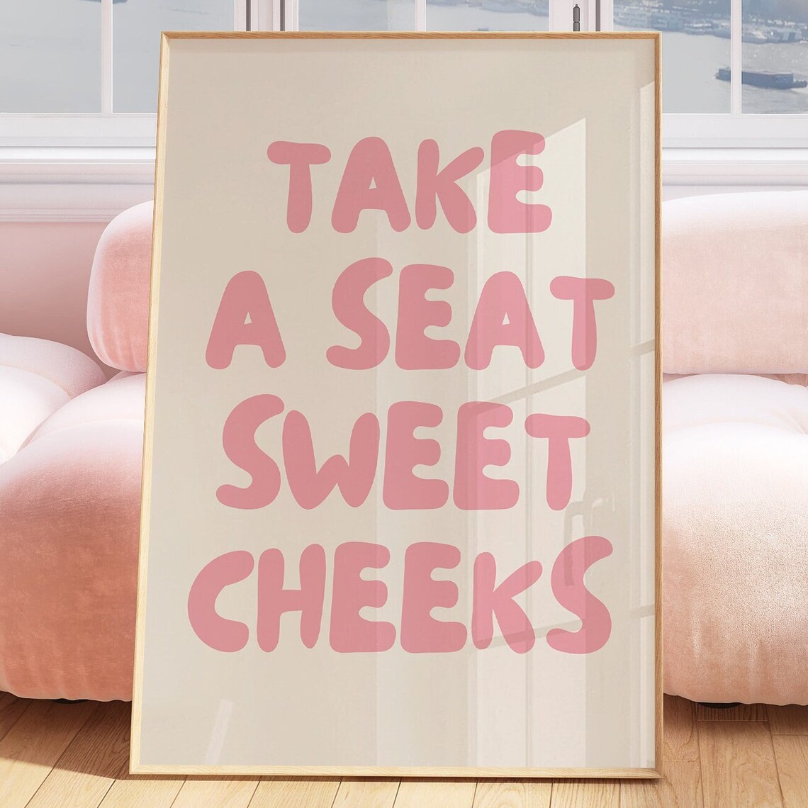Take A Seat Sweet Cheeks Funny Bathroom Art Print