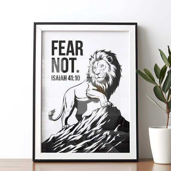 Christian Fear Not Print Wall Art Bible Verse Poster Motivational Religious